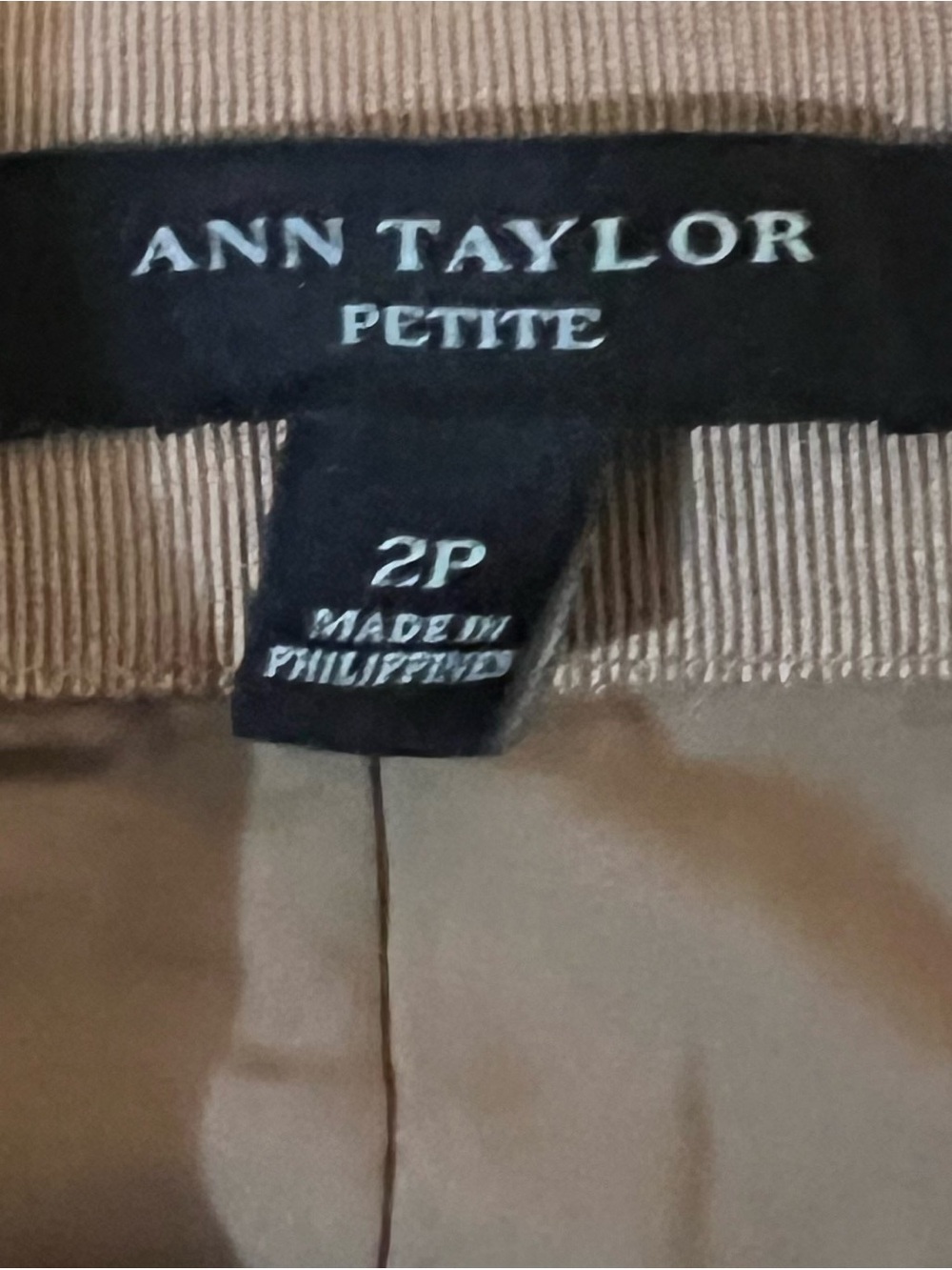 Ann Taylor Two-Tone Tan and Black Pencil Skirt with Side Zip Detail - Picture 4 of 7